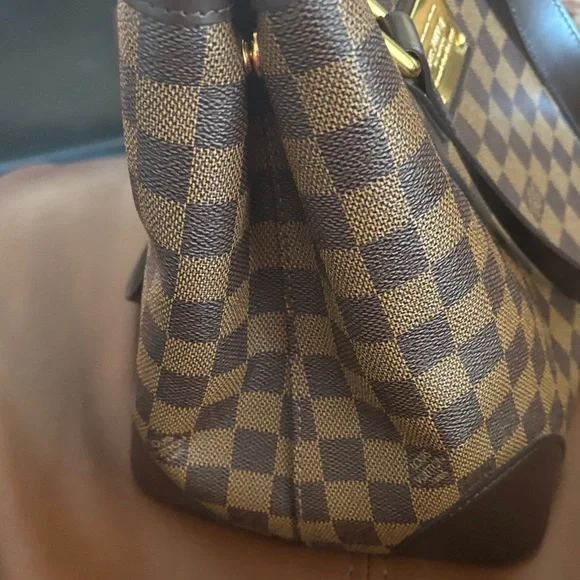 Louis Vuitton Brown Damier Ebene Tote with Red Interior - Picture 5 of 16
